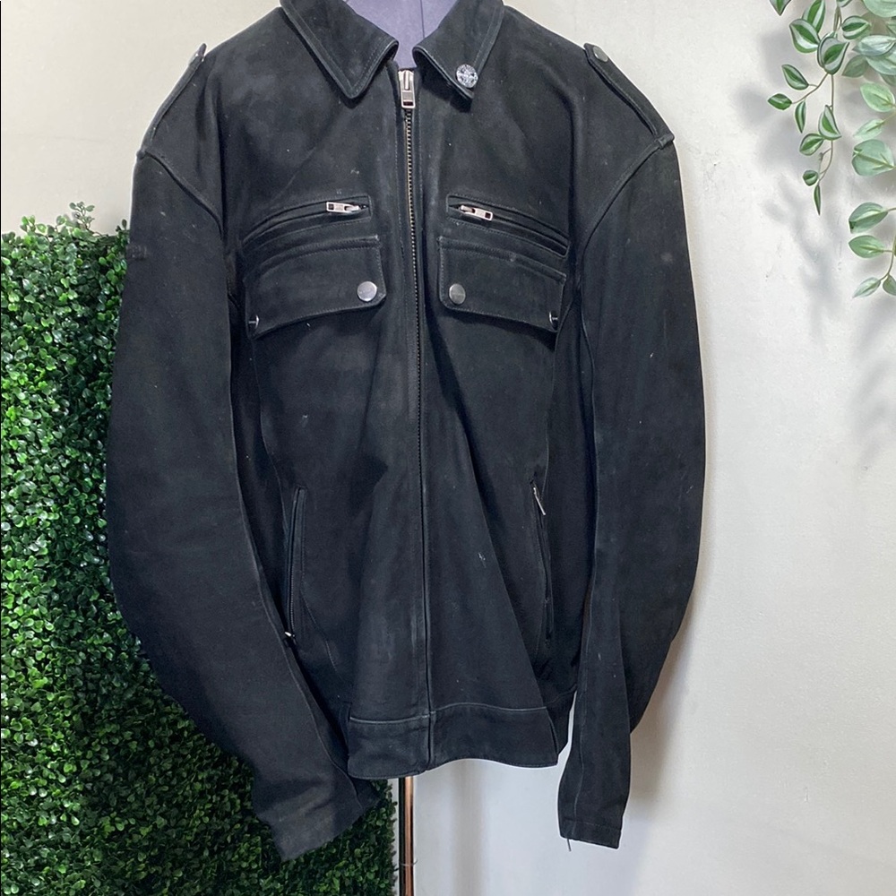 Licensed Triumph suede motorcycle jacket Sz XXL